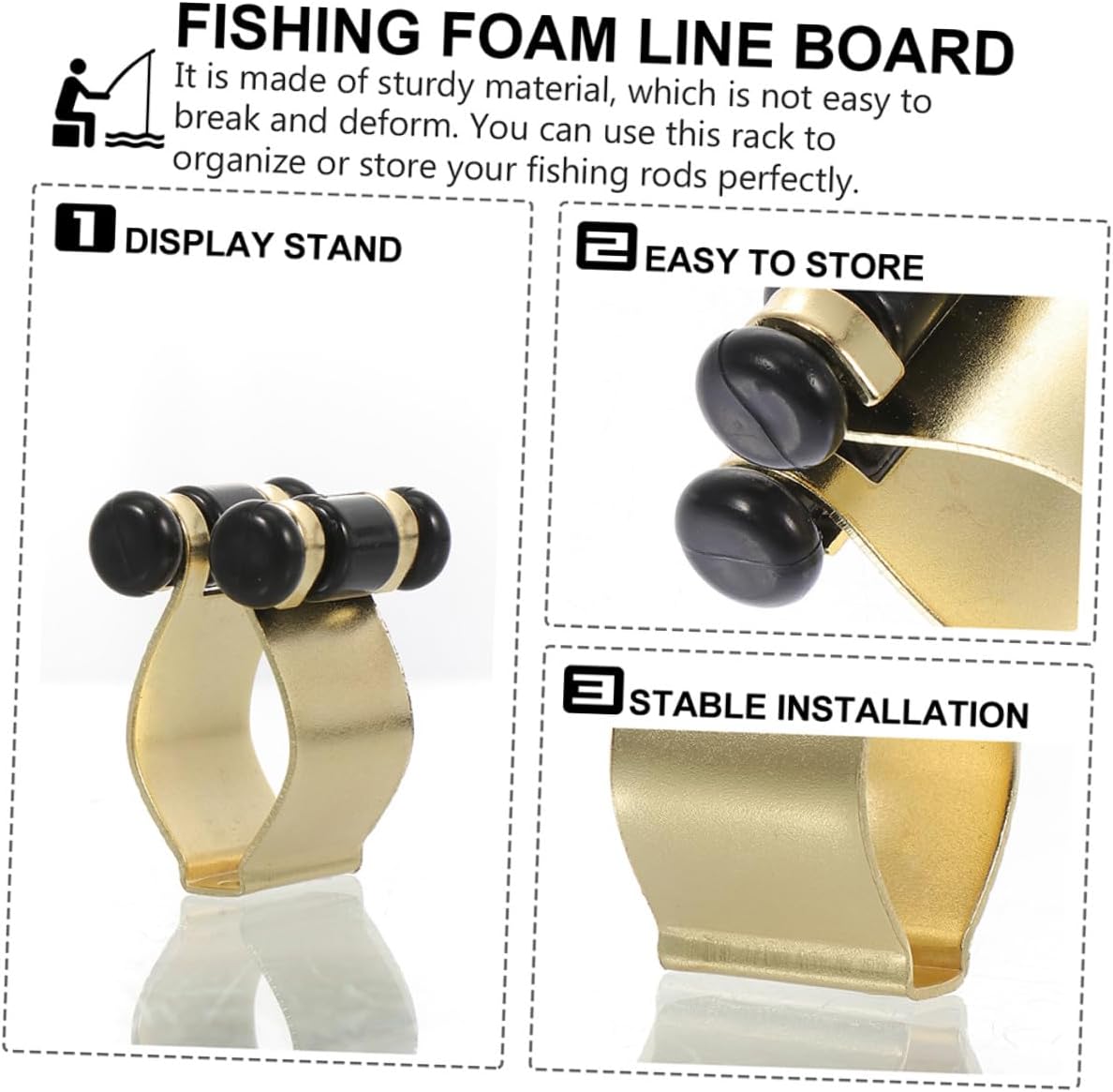6pcs Wall-mounted Fishing Pole Rack Clips Metal Fishing Rod Storage Gripper Holders for Organized Rod Display and Secure Hanging