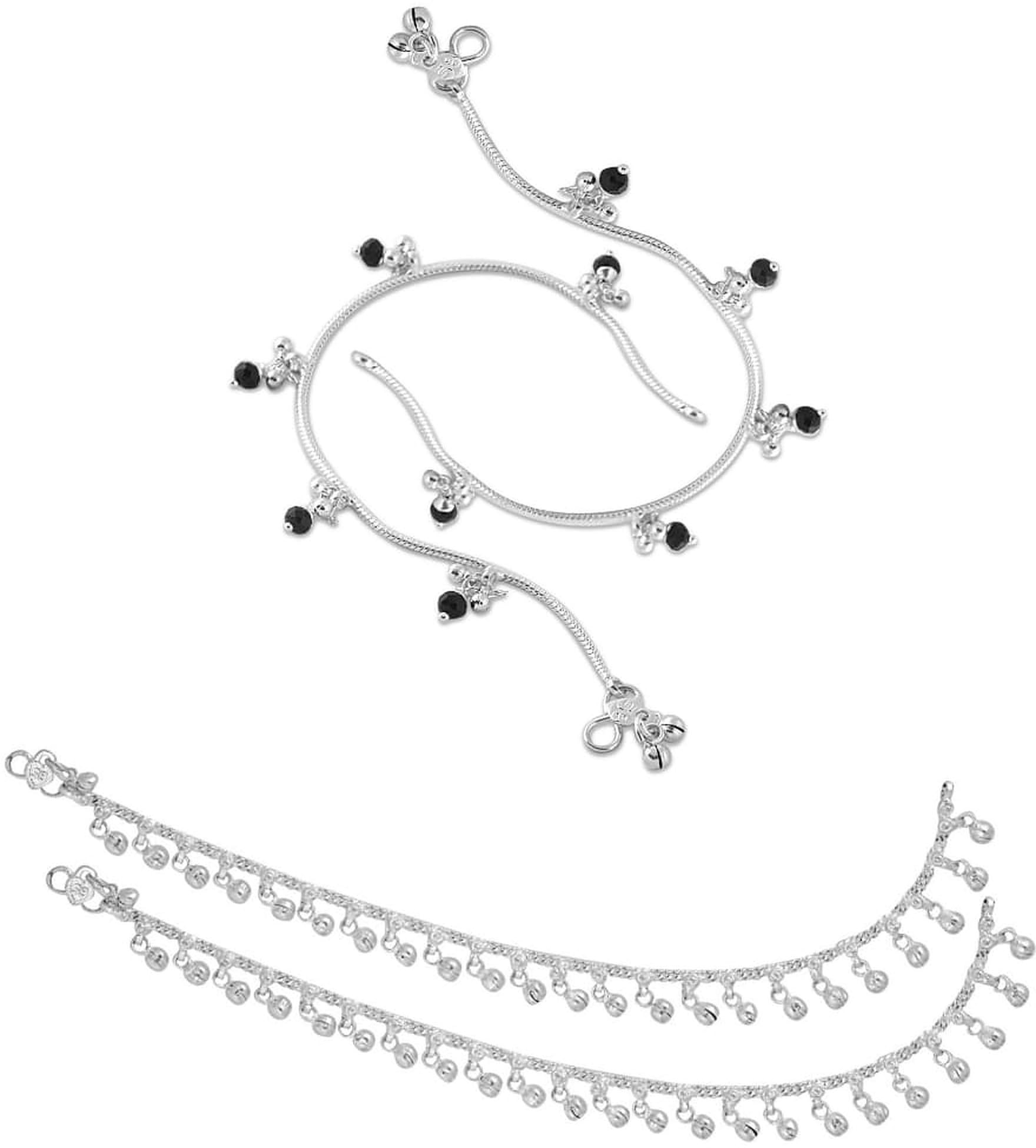 Lila Jewellery Traditional Jewellery For All Occassions Anklets Payal Pair for Women/Girls Alloy Anklet - Bzr_Combo Payal-106 & 124-(1-Pair Each)-picture-32