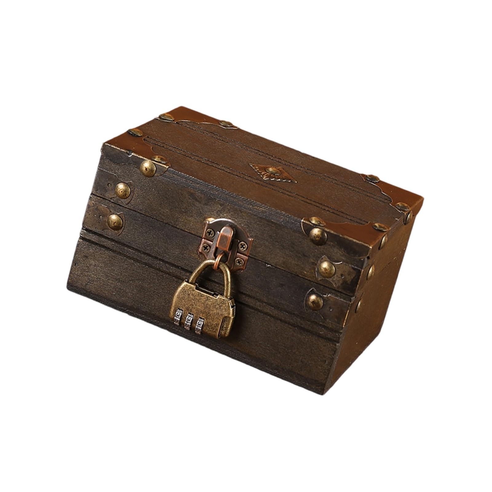 Obotsnoi Nauticals Mystery Wood Case with Customizable Combination Vintage Storage Container for Treasured Display Jewelry Storage Solution