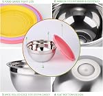Mélange de bols avec des lids pour cuisine - 25 PCS Acier inoxydable Nesting Colorful Mixing Bowls Set pour la cuisson, le mélange, le service & Préparation, taille 5, 3.7, 2.8, 2.3, 1.7, 1.1, 0,7QT,11 Ustensiles de cuisson