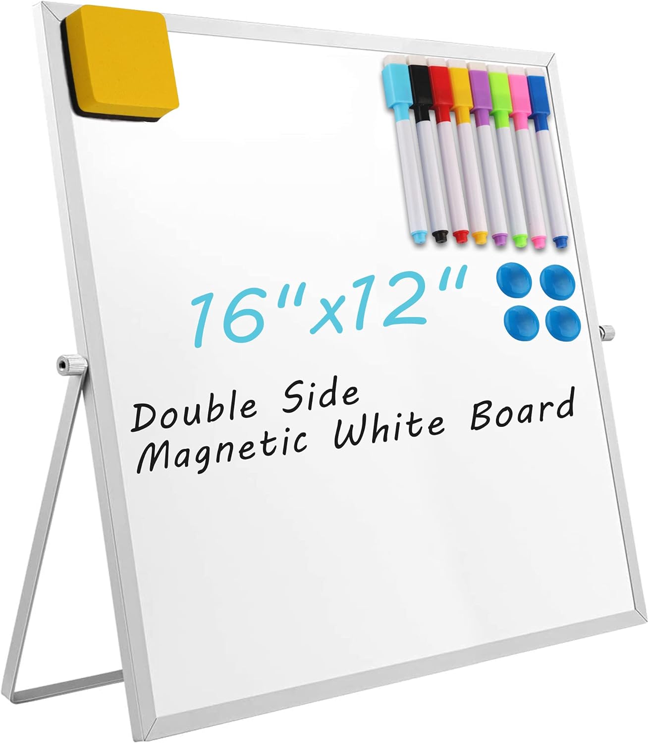 Small Tabletop Dry Erase Board Double Sided Foldable