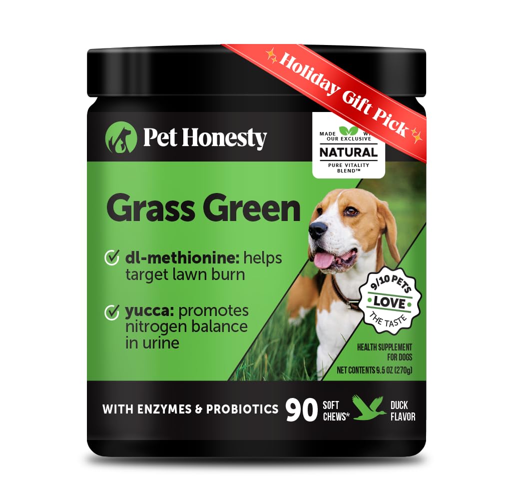 Grass Green Dog Chews - Urine Neutralizer for Lawn, Dog Pee Grass Helps Yard Stay Green Addressing Burn Spots with Probiotics & Enzymes (Duck)