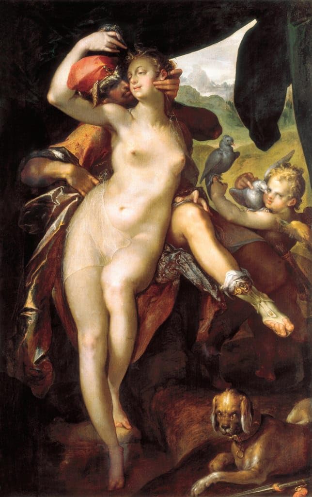 Tableau Vénus et Adonis Bartholomaeus Spranger impression sur toile 60x90cm - 5