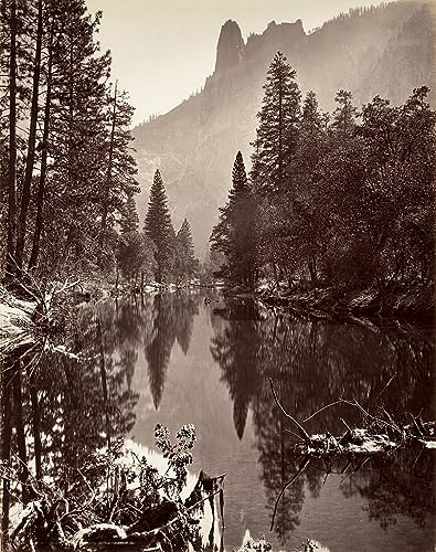 SERENDIPITP Retro Picture Poster Wall Art Pictures Wall Painting Mirror View of Sentinel Rock by Carleton E. Watkins. Wall Art Canvas Print for Wall Decor 60x90cm