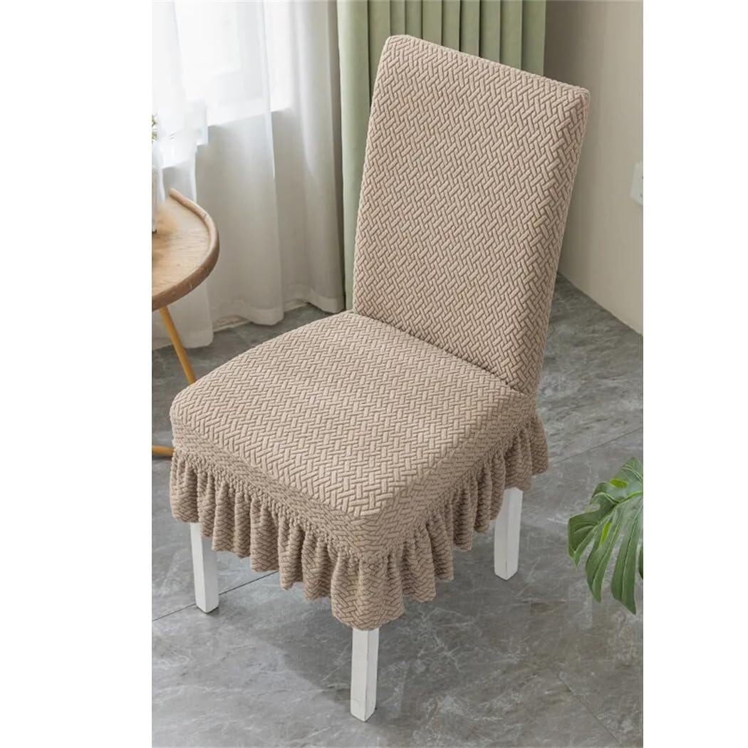 Fundas para sillas de lana jacquard fina con falda elegante para una decoración del hogar distinguida