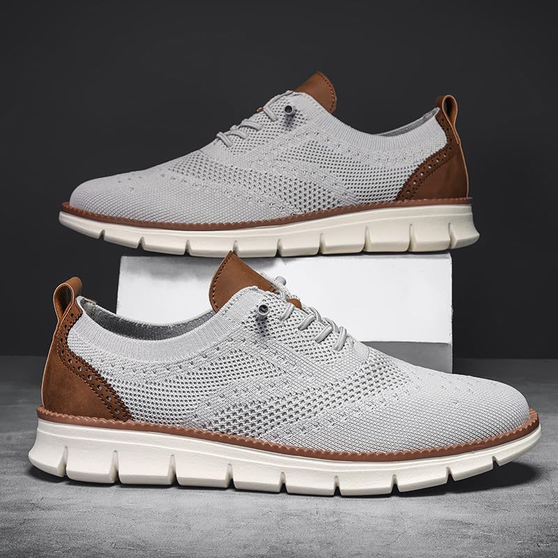 Mens Casual Loafers Lace-Up Mesh Breathable Walking Shoes,Lightweight Soft Sole & Arch Support Sneakers,Lightweight Comfortable Slip On Shoes for Outdoor Jogging Sports4