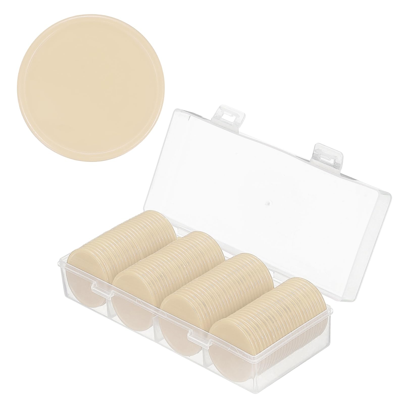 sourcing map 100Pcs Plastic Poker Chips, 37mm, Khaki