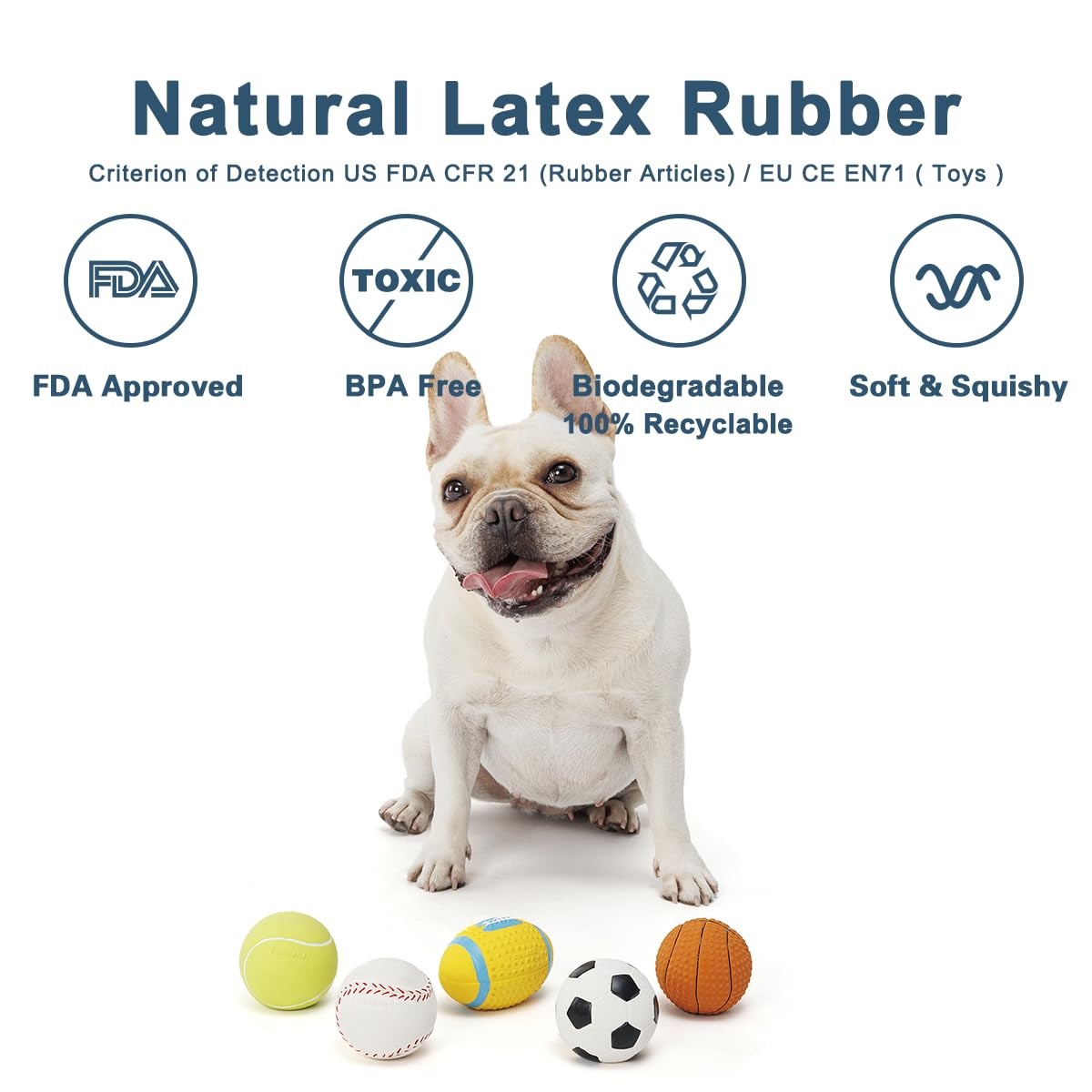 10er-Set Quietschbälle Für Hunde – Weiches Latex, Federnd, Schwimmfähig, Für Kleine Rassen