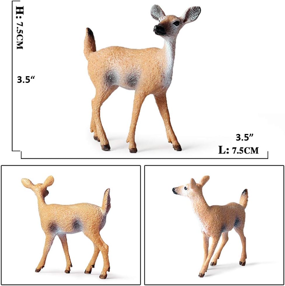 Buy KEYUM 6 Pack Deer Figurines Toy, Forest Animals Whitetailed Deer
