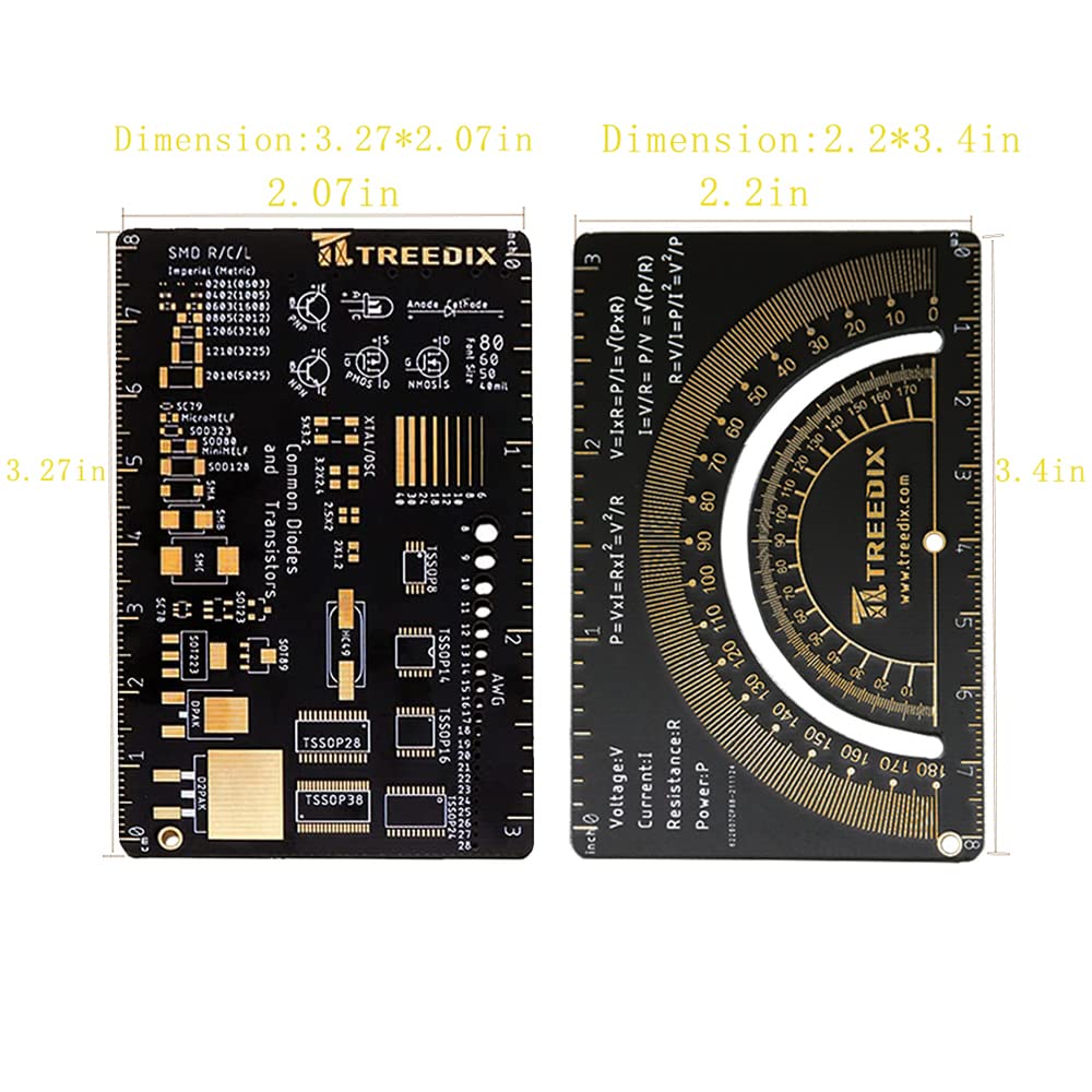 Red Pcb Ruler Snapklik.com : Treedix 2PCS Multifunctional PCB Ruler 3inch Measuring ...