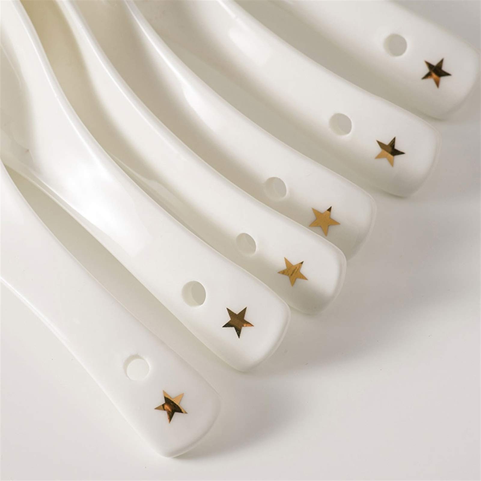 cuchara Can Ceramic Soup Spoon Set Cuchara de arroz Hogar 10 Piezas Cuchara de sopa de porcelana creativa 5,4 pulgadas de largo cuchara sopera