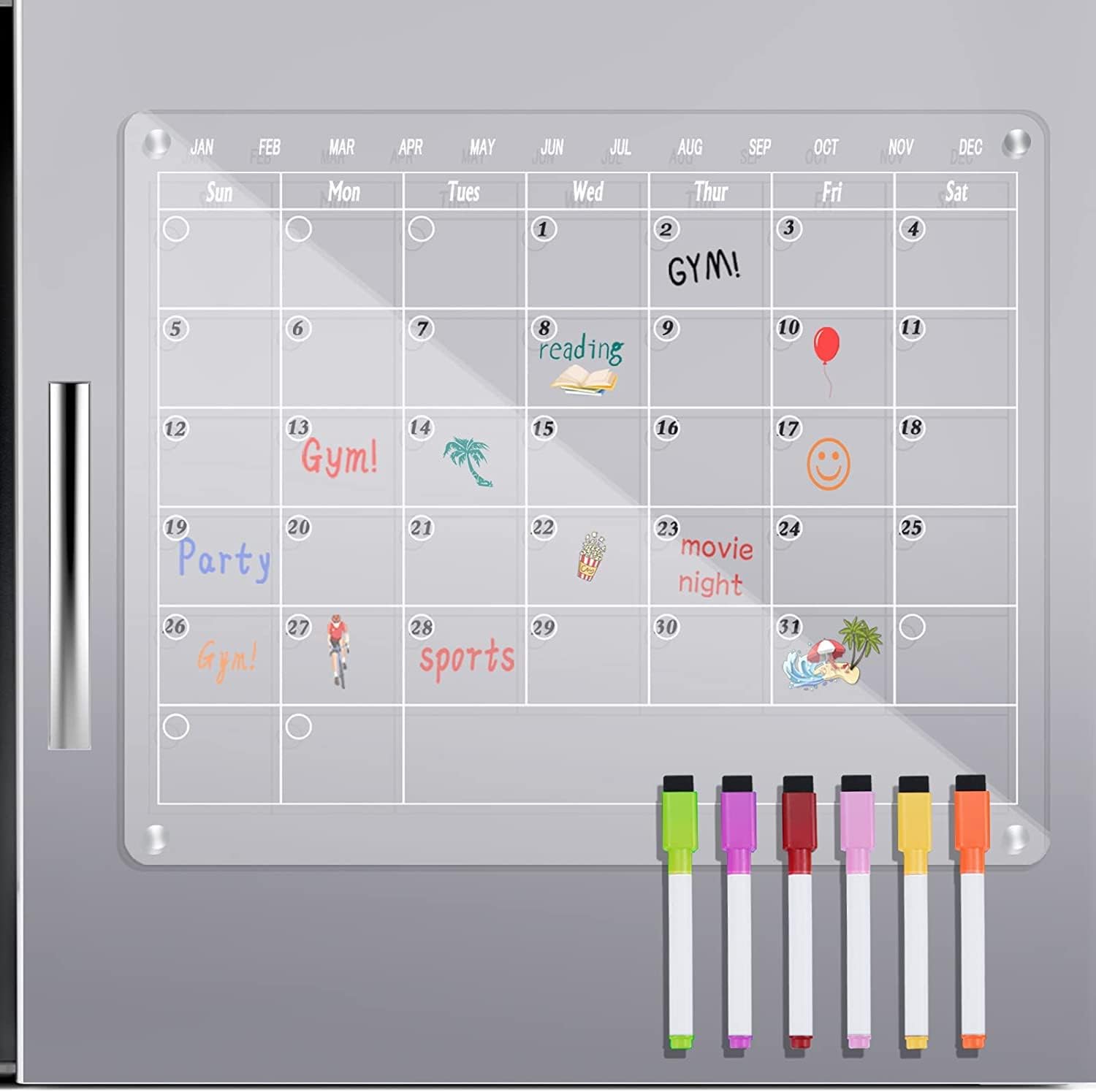 Acrylic Calendar Board Calendar 2023 for Fridge(16.