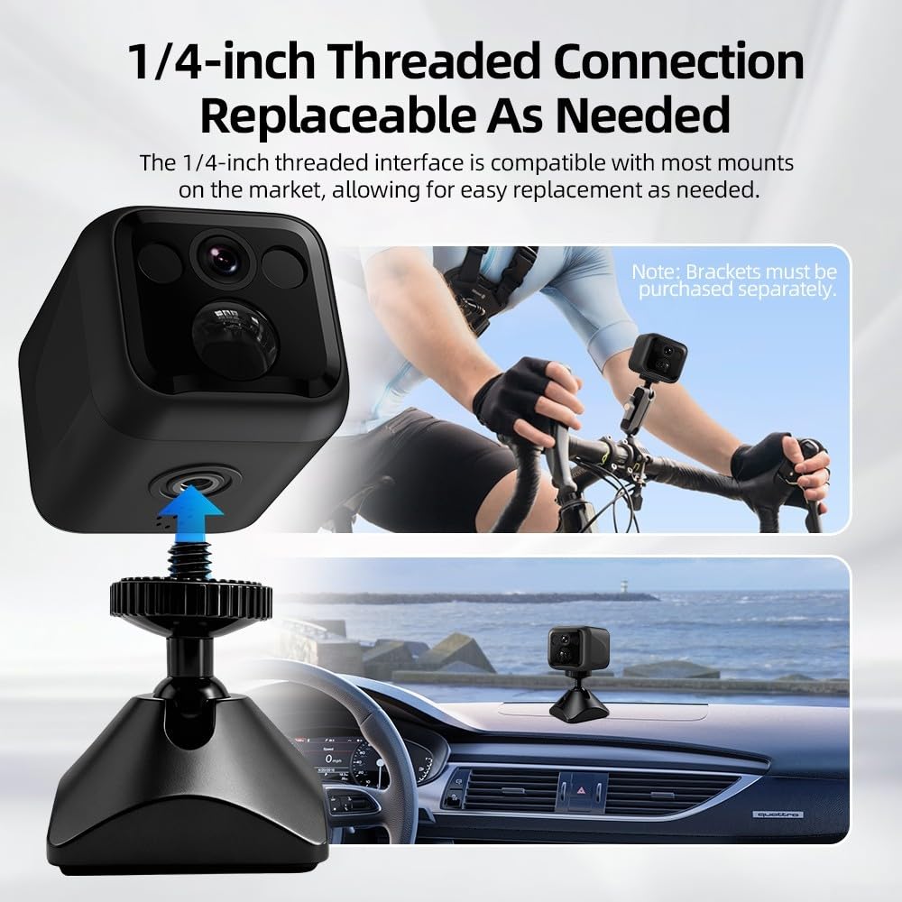 Telecamera di sicurezza 4K WiFi, per visione notturna 135° obiettivo Ultra-HD | 4K per visione notturna, obiettivo grandangolare 135°, 8h per durata della batteria, audio a 2 vie, rilevamento movimento PIR