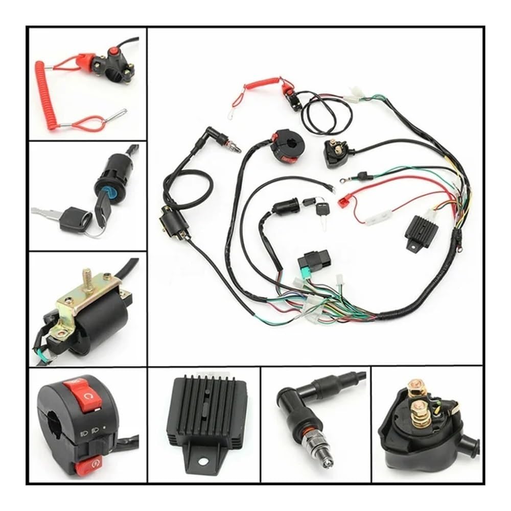 Arnés de cableado CDI para motocicleta rectificador bobina encendido solenoide para 50cc