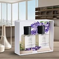 Vista 3 de Juego de difusor de varillas de lavanda con aceite esencial de lavanda, 3.4 onzas líquidas, 2 x 1.7 fl oz, difusores perfumados, difusor de varillas