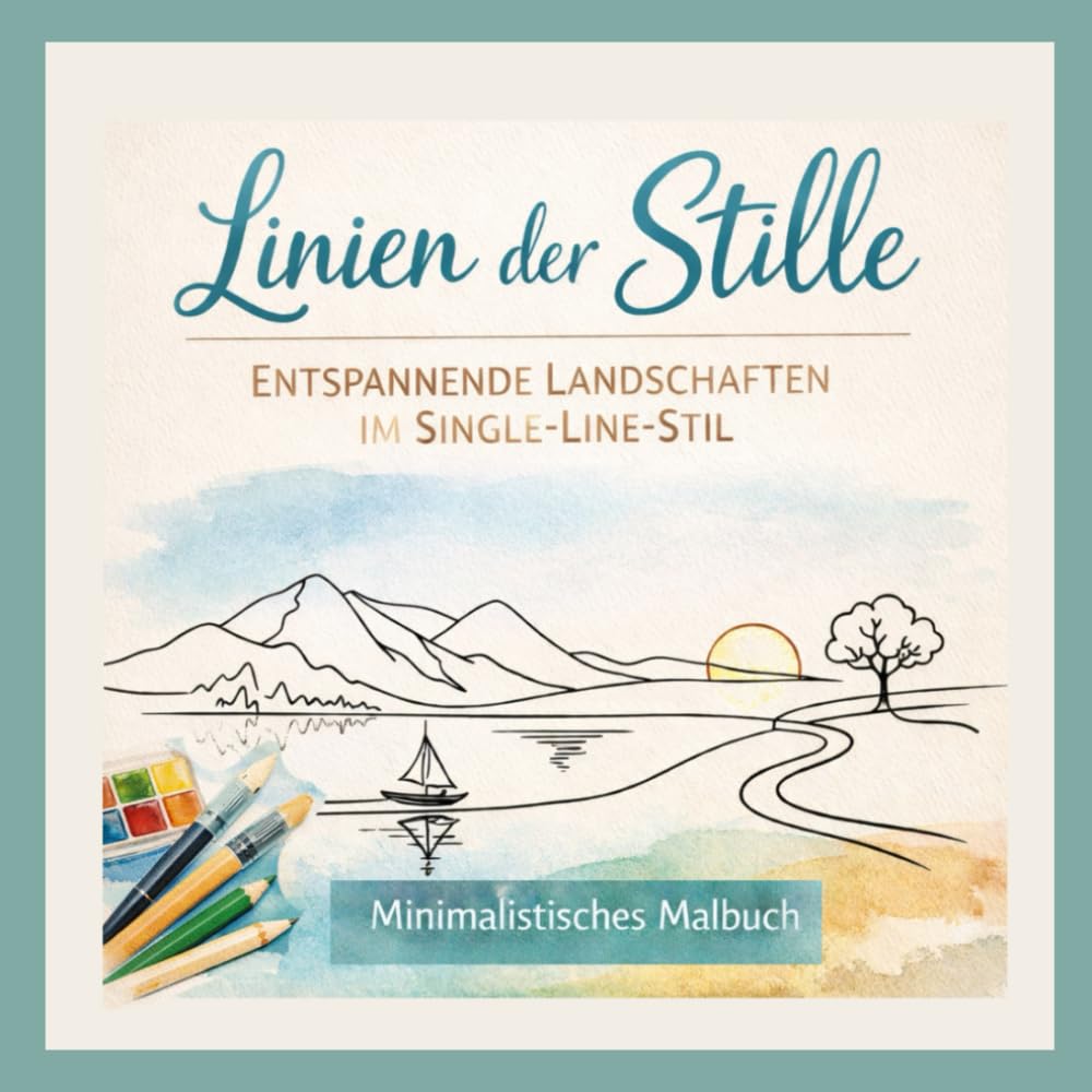 Linien der Stille: Entspannendes Malbuch für Erwachsene mit beruhigen Landschaften
