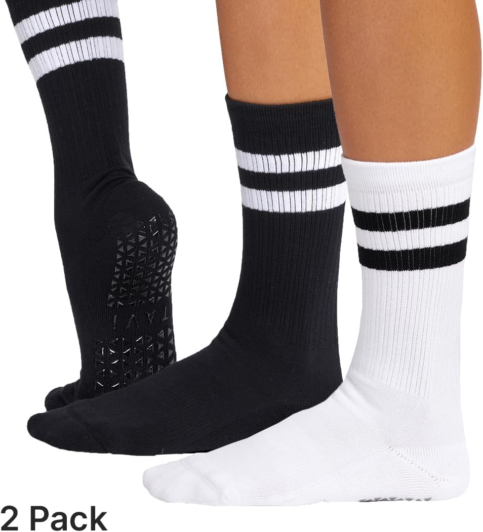 TAVI Kai Fashion Crew Grip Socks - For Slipper Barre, Pilates, and Yoga - with Grips for Women and Men - Image 3