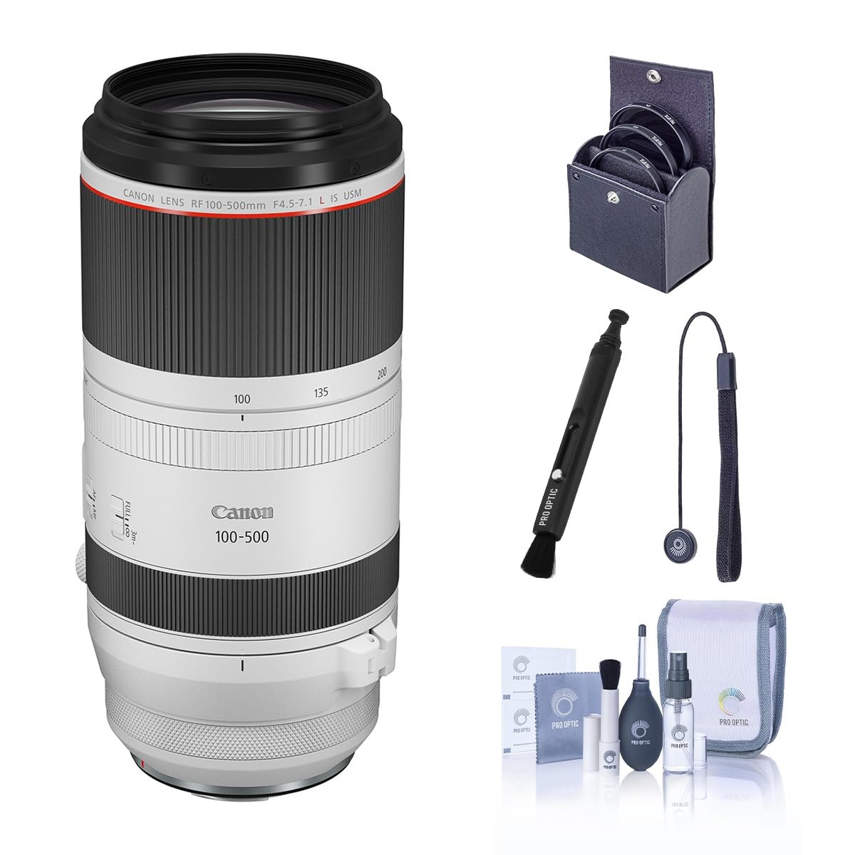 Canon RF 100-500mm f/4.5-7.1 L is USM Lens, Bundle with 77mm Filter Kit, Cap Tether, Lenspen and Cleaning Kit