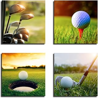 VVJSZHJ Golf Wall Art Golf Course Modern Print Pictures Gym Wall Decor for Man Cave Office Bedroom Golf Club Canvas Artwork for Golfers and Sports Lovers