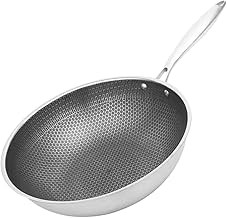 UPKOCH Panela Wok Frigideira De Aço Inoxidável Wok Stir Fry Panela 32 Cm Panela Quente Antiaderente Frigideira De Ferro Alça Dupla Panela Chinesa Panelas De Cozinha Para Vapor Fervente