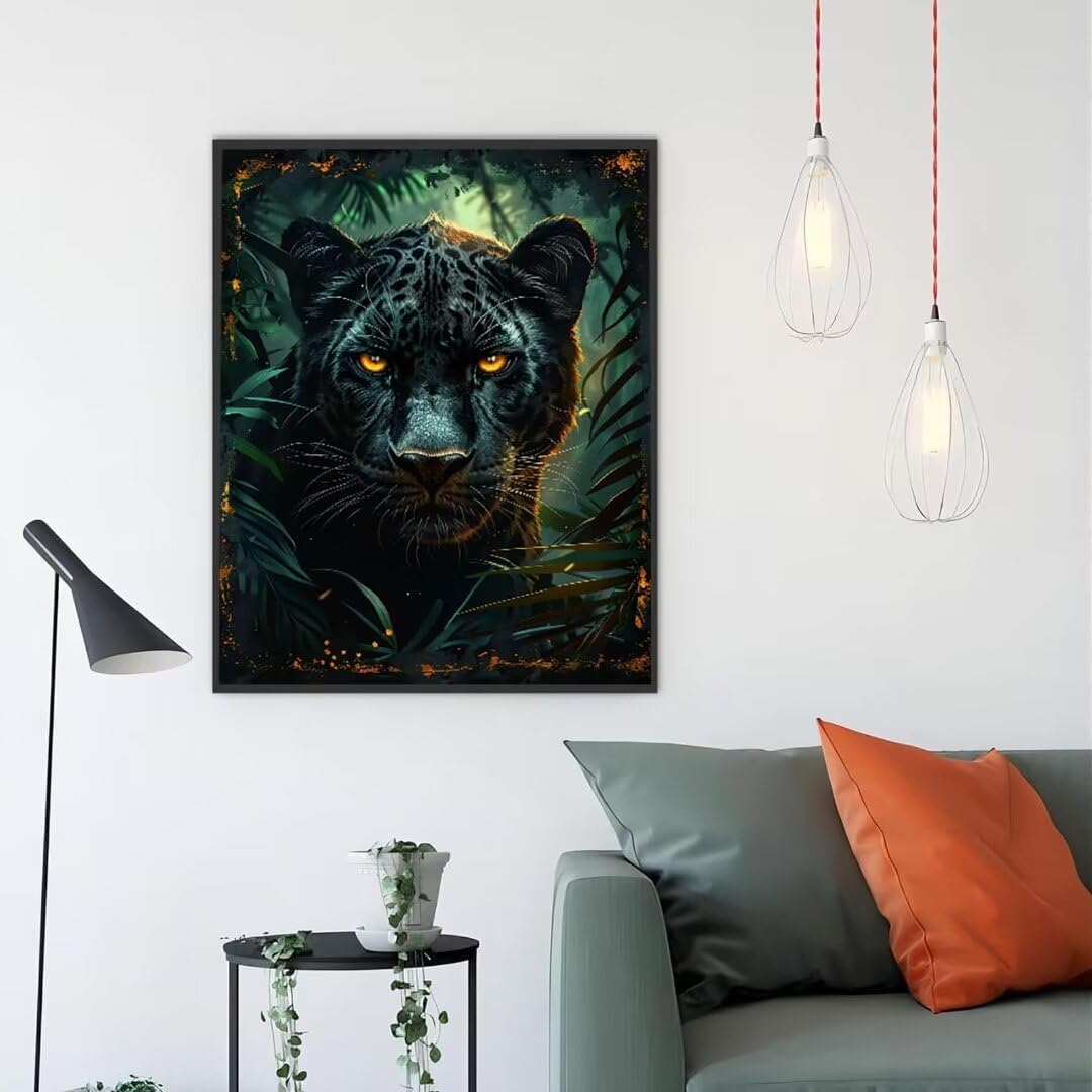 DIY 5D Diamond Painting Kits for Adults, Leopard Diamond Arts Kits, Animals Diamond Art Kit, Full Round Drill Diamond Paintings Mosaic Kits for Adults for Wall Room Decor, Gifts for Women 24x32in 8-3