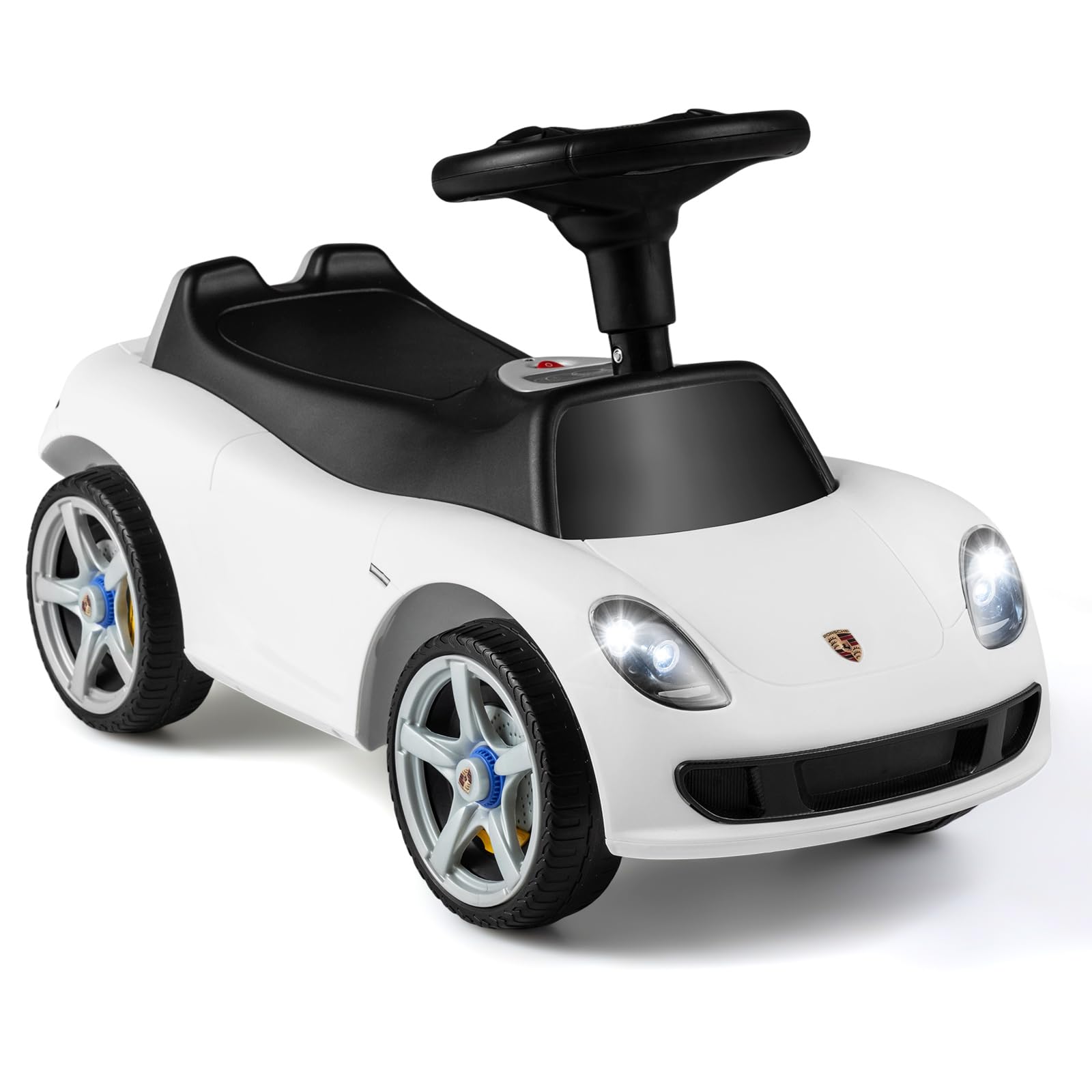 Maxmass Kids Ride on Car, Licensed Porsche Toddler Toy Car (White)
