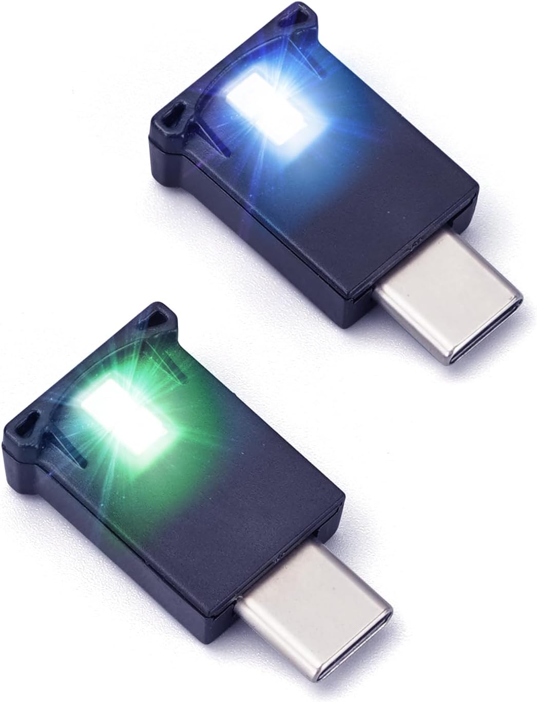 AOZITA Mini USB Type C LED RGB Light Brightness Adjustable 8 Color Changeable for Car, Laptop, Keyboard. Atmosphere Smart Type-C Night Lamp for Home Decoration (Quantity: 2)