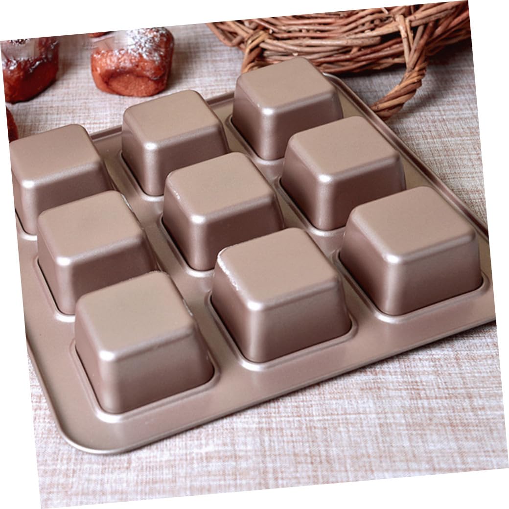 Artibetter Moule à Pâtisserie 9 Compartiments en Acier Carbone Facile à Nettoyer Carré Antiadhésif pour Gâteaux et Desserts Maison