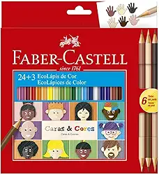 ECOLAPIS 24+3 CARAS & CORES, Faber-Castell, 120124CC, Tons de pele