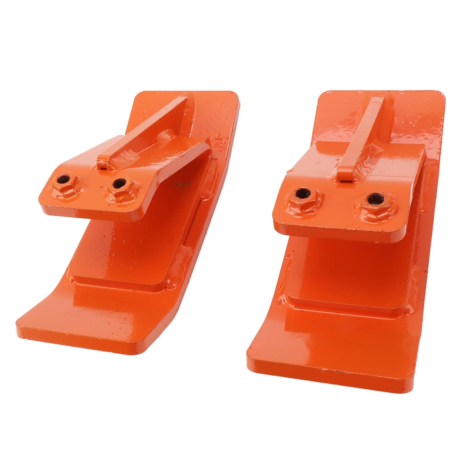 Steel Tractor Bucket Protector for Snow and Debris Removal - Curved Ski Protector for Farm and Parking Lot - Double Locking Nuts