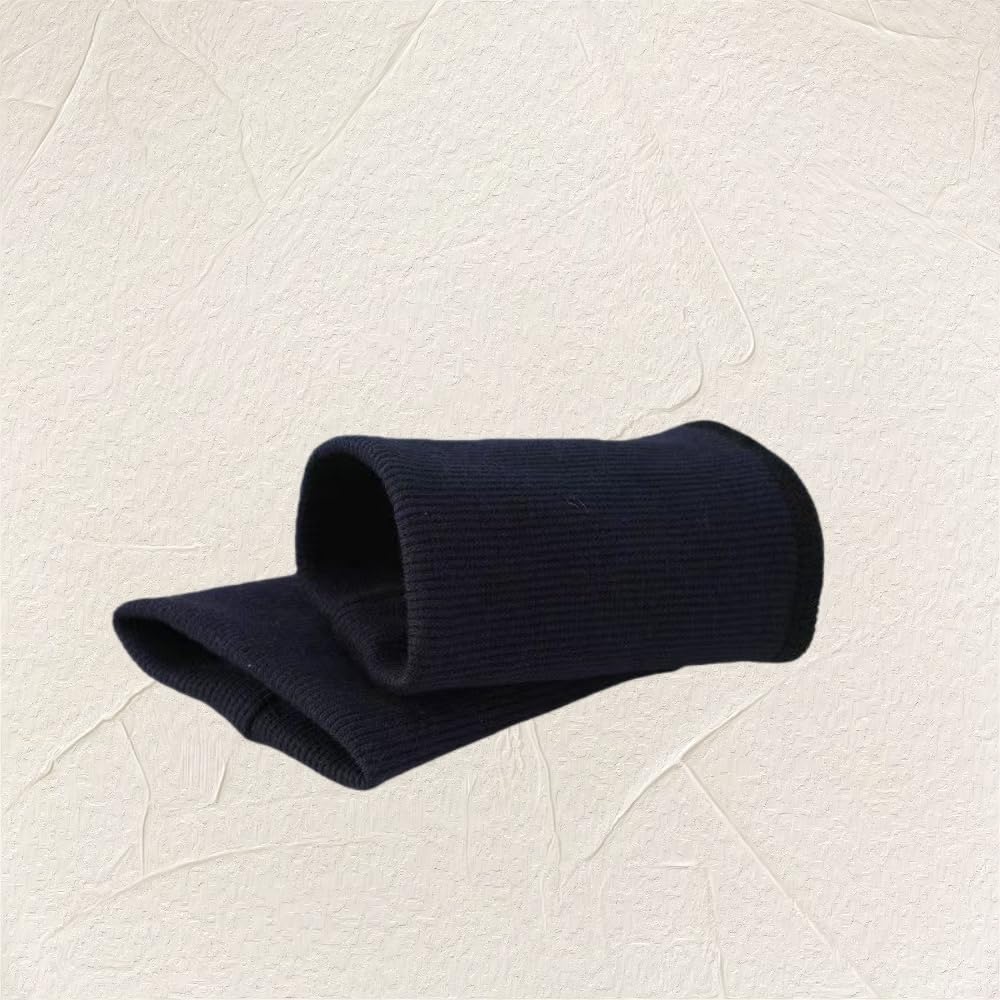 1 Pair of Finished Cotton Rib Knit Cuffs - Stretch Ribbing for Jacket & Sweater Sewing Repair - Navy — view 2