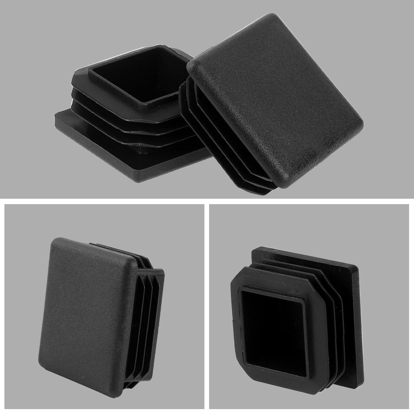 12 Tappi Per Tubi Quadrati 40x40 Mm - Nero | Per Sedie, Scaffali E Mobili Metallici - Foto 7