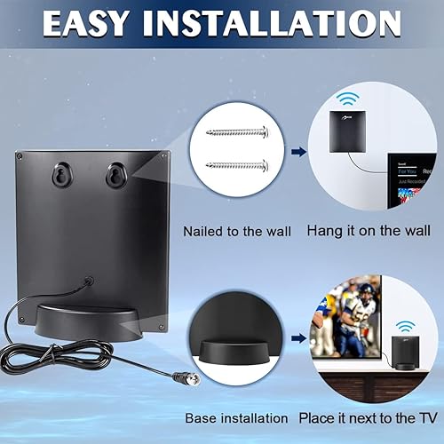 Vista 6 de Antena de TV digital HD mejorada 2025 para televisores inteligentes, antena HDTV amplificada para interiores, largo alcance, soporta 4K, 1080p