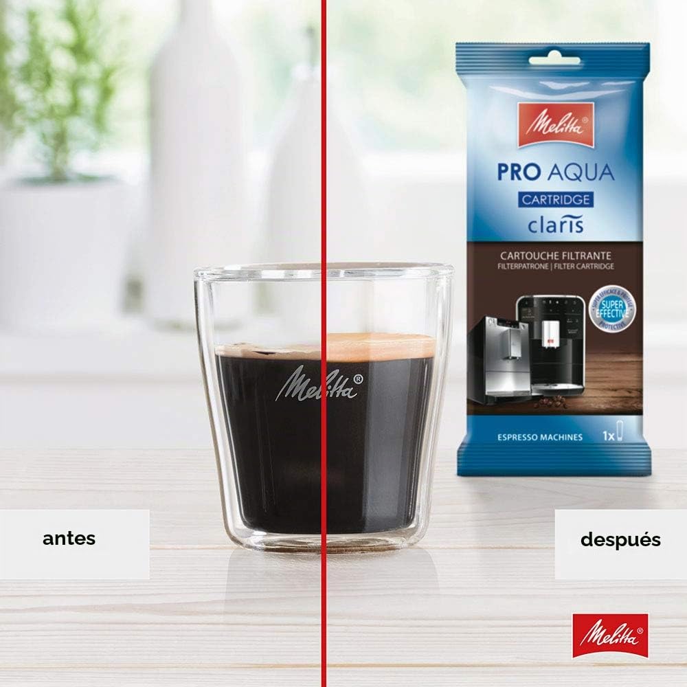 Melitta Cartuchos de filtro Pro Aqua (3 cartuchos) – Filtro de cal para cafeteras automáticas, evita la acumulación de cal y reduce los contaminantes para el mejor sabor del café
