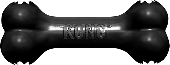 KONG Extreme Goodie Bone - Durable Natural Rubber Bone for Powerful Chew Dogs - for Large Dogs - Black