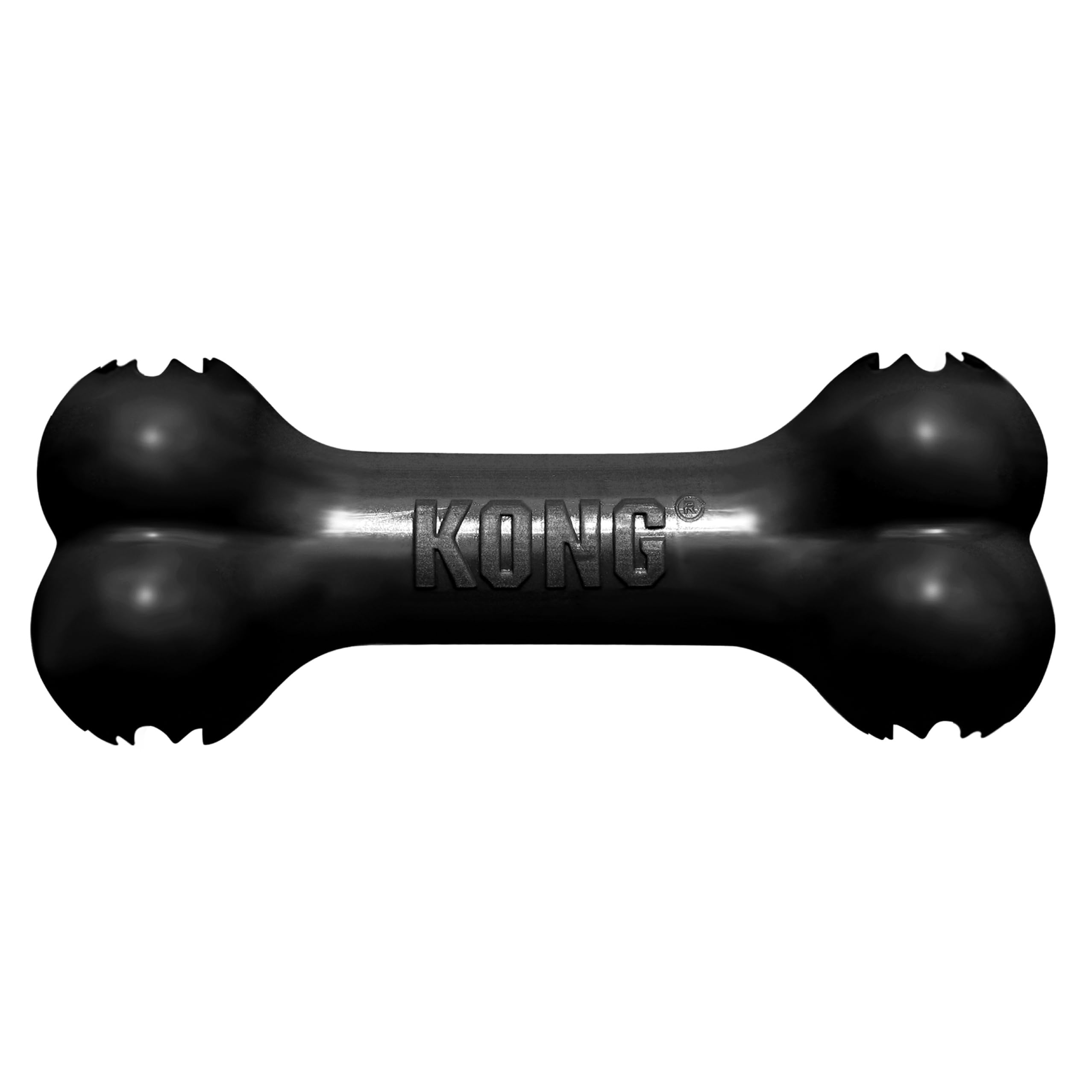 KONG - Extreme Goodie Bone - Durable Rubber Dog Bone for Power Chewers, Black - for Medium Dogs