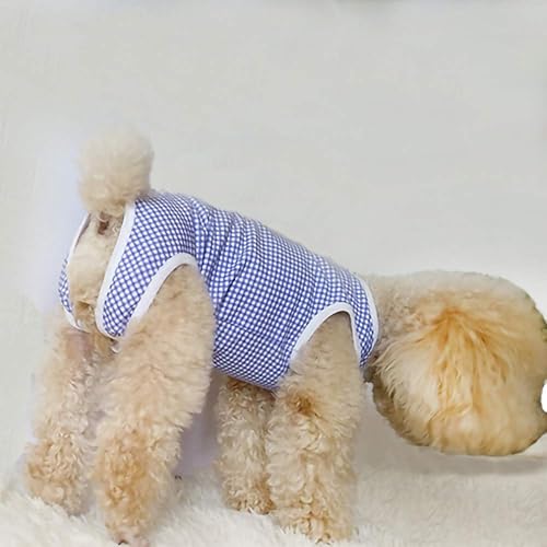 Vista 50 de Traje de recuperación para perros, camisa poscirugía para cachorros, ropa protectora de heridas para animales (rayas blancas y rosadas, XL)