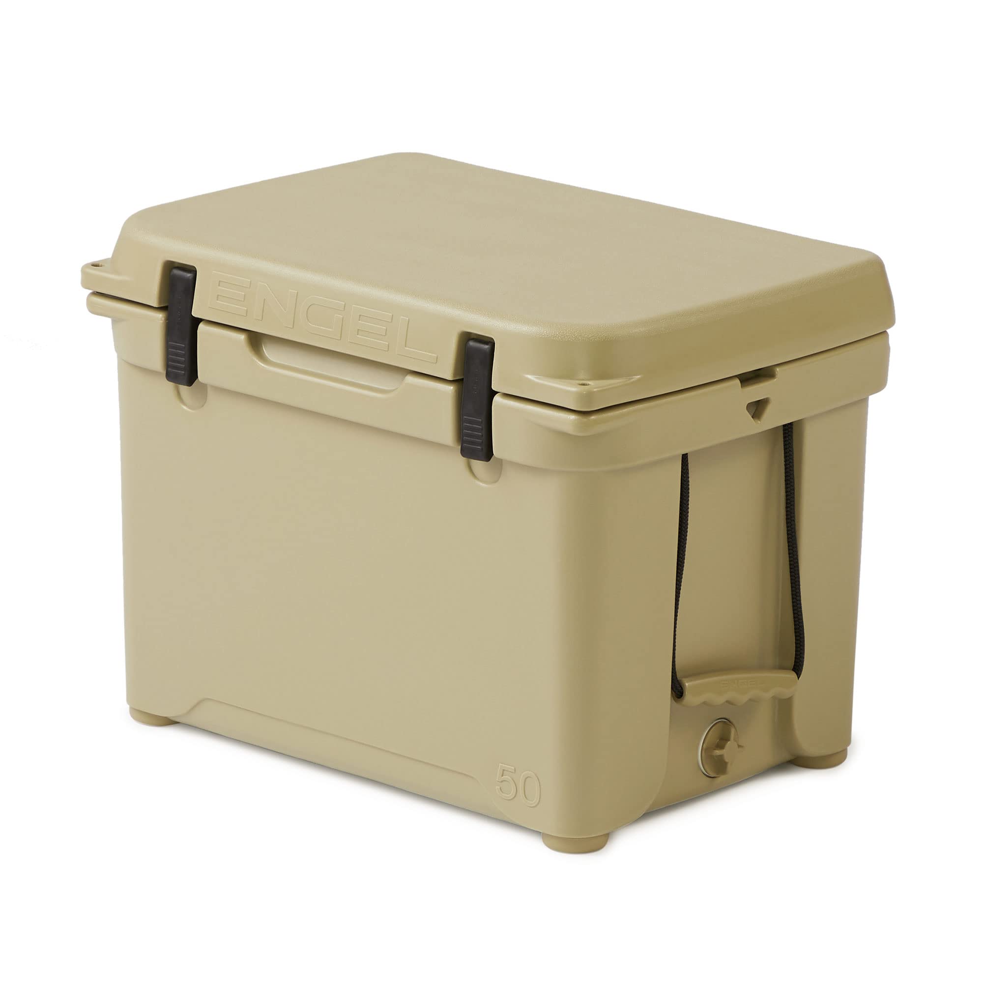 Engel Coolers ENG50 Cooler | 60 Can High Performance Durable Seamless Rotationally Molded Ice Box for Camping, Hunting, and Fishing - Tan