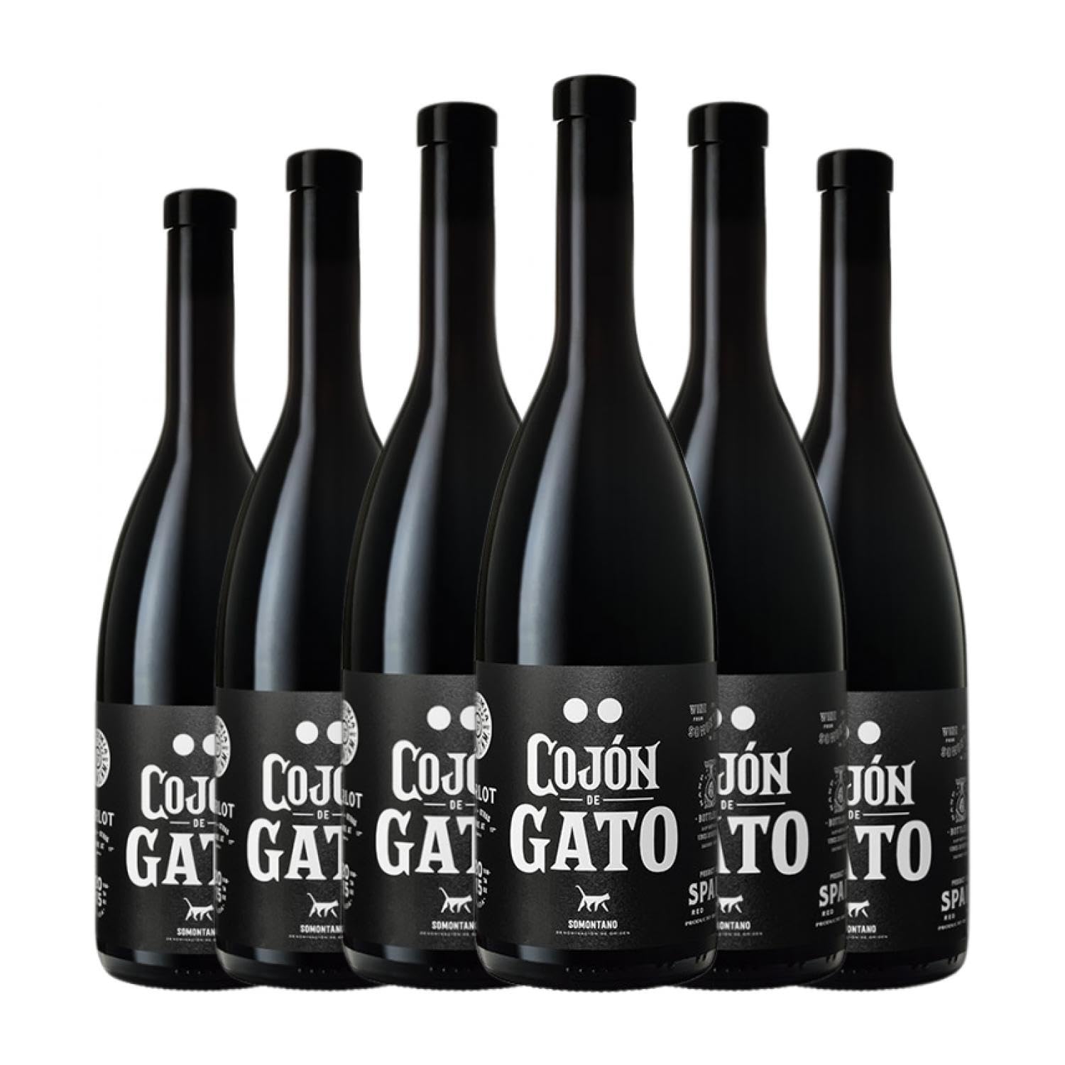 Vinos Divertidos Cojón de Gato Somontano 75 cl Vino tinto (Caja de 6 Botellas de 75 cl)