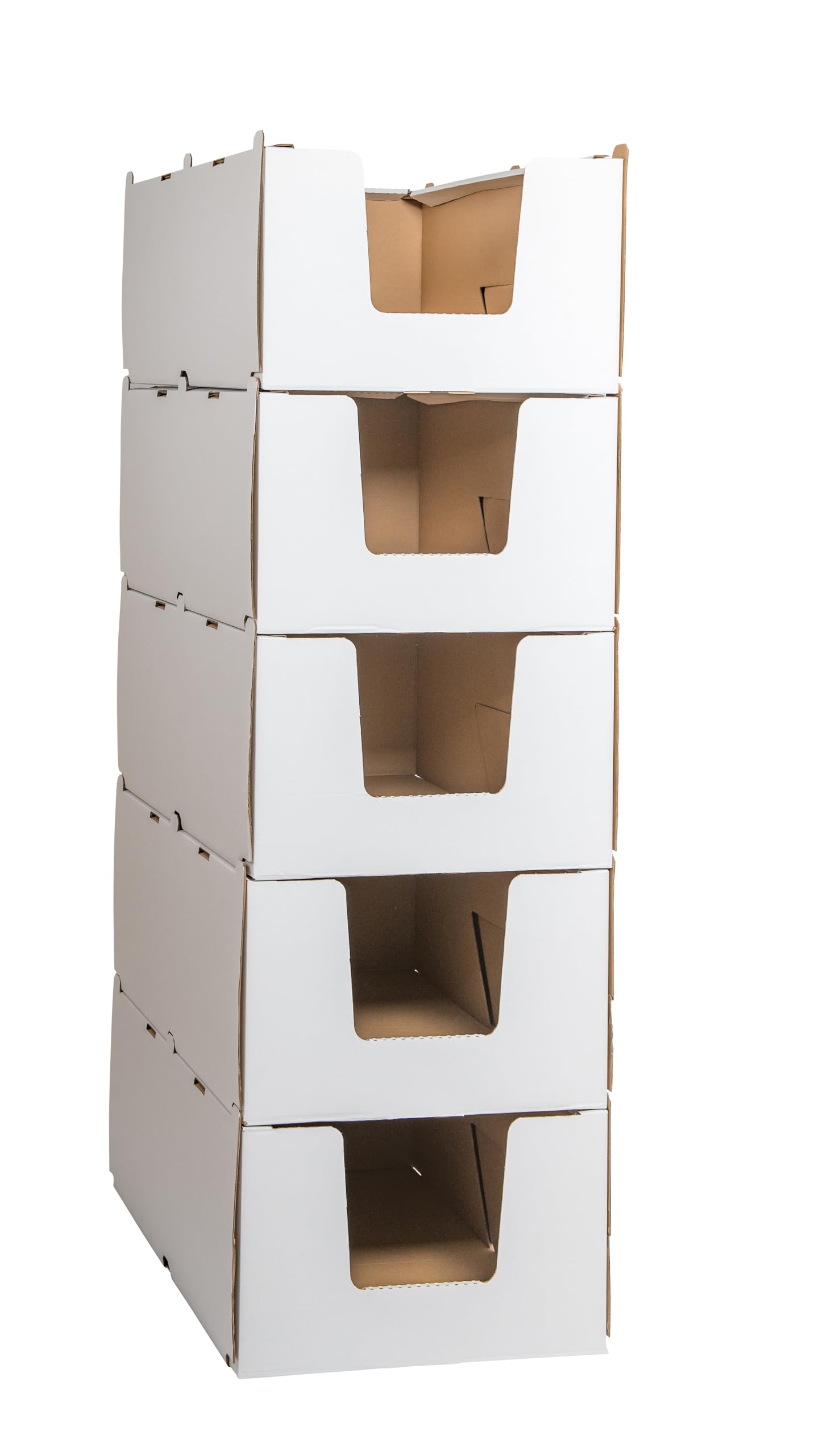 karton-billiger | Stapelkarton aus Welllpappe Lagerkarton Lagerbox Stapelbox weiß, Größe XL - 780x580x360mm - nachhaltig (10)