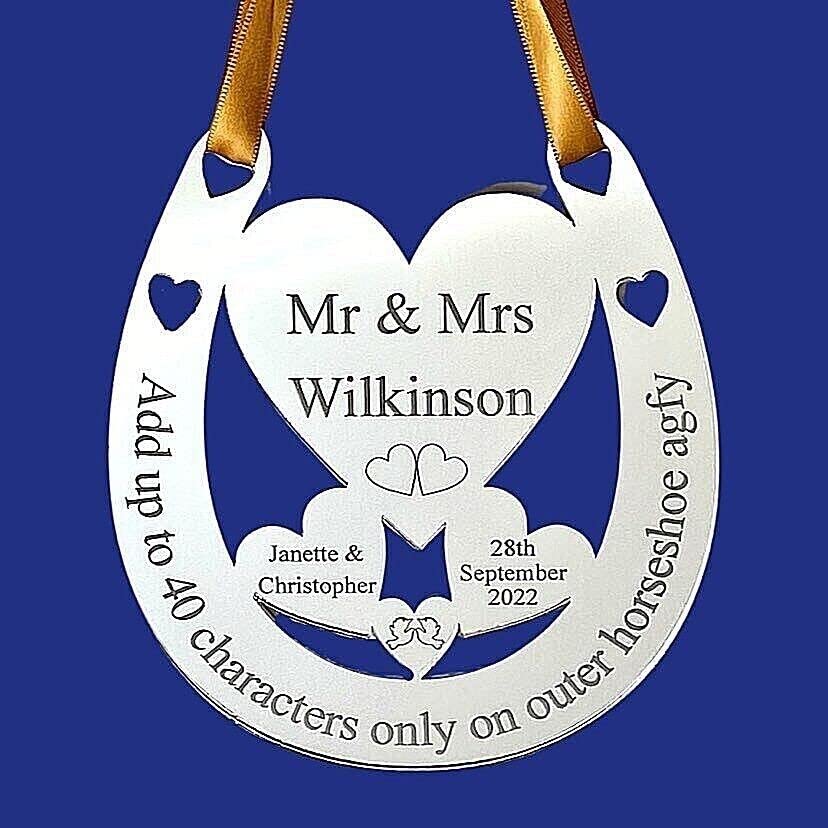 Personalised Wedding Good Luck Bridal Lucky Keepsake Horseshoe. A Gift For You UK H19