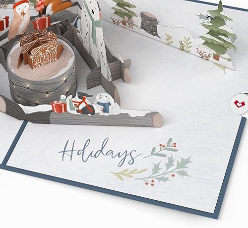 Miniatura 6 de Lovepop Happy Holidays - Tarjeta desplegable de 5 x 7 pulgadas, tarjeta de Navidad, tarjeta de Navidad individual con sobre, tarjetas de invierno