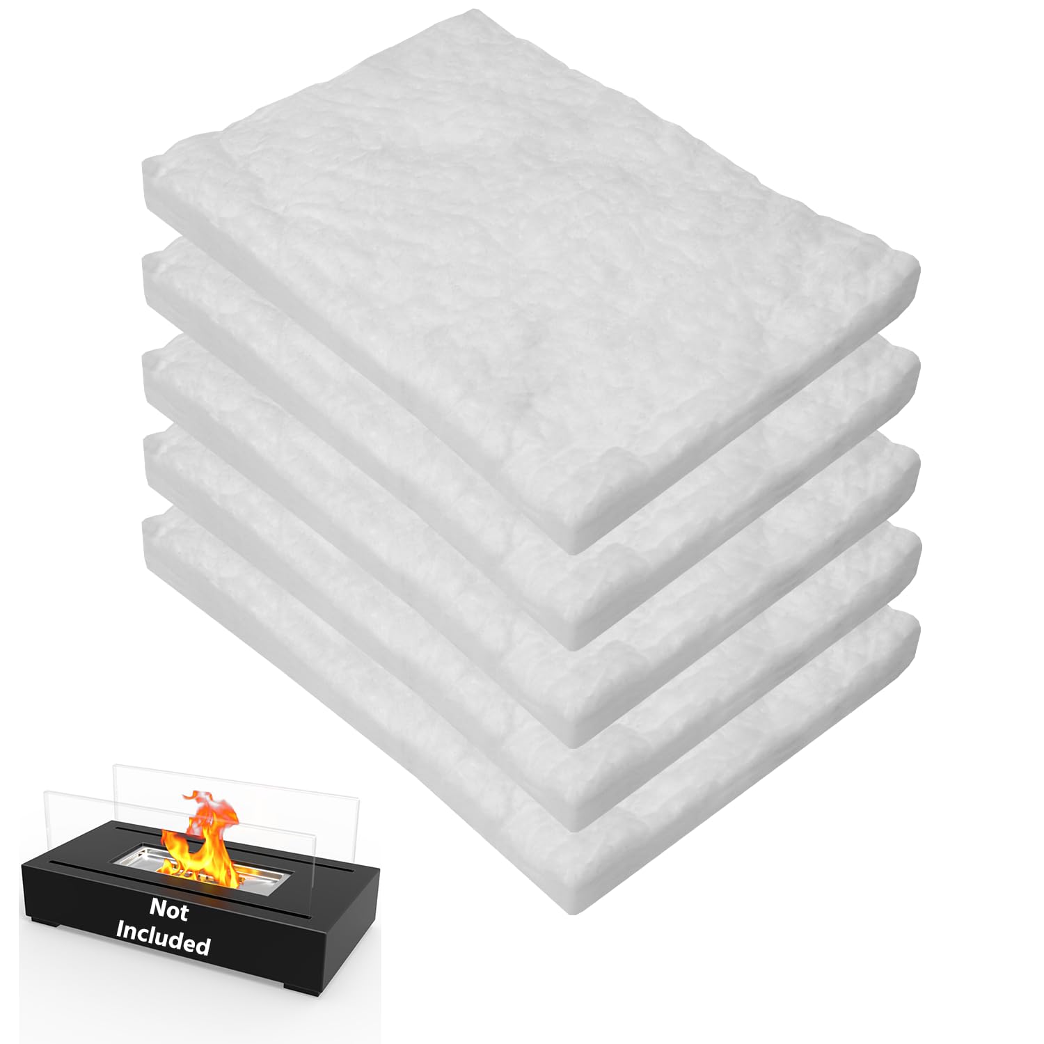 2Pack Premium Ceramic Wool For Portable Tabletop Firepit To Extend Burn Time - Ceramic Wool Wick Sponge Ceramic Fiber Insulation For Bioethanol Fireplaces (12" X 8