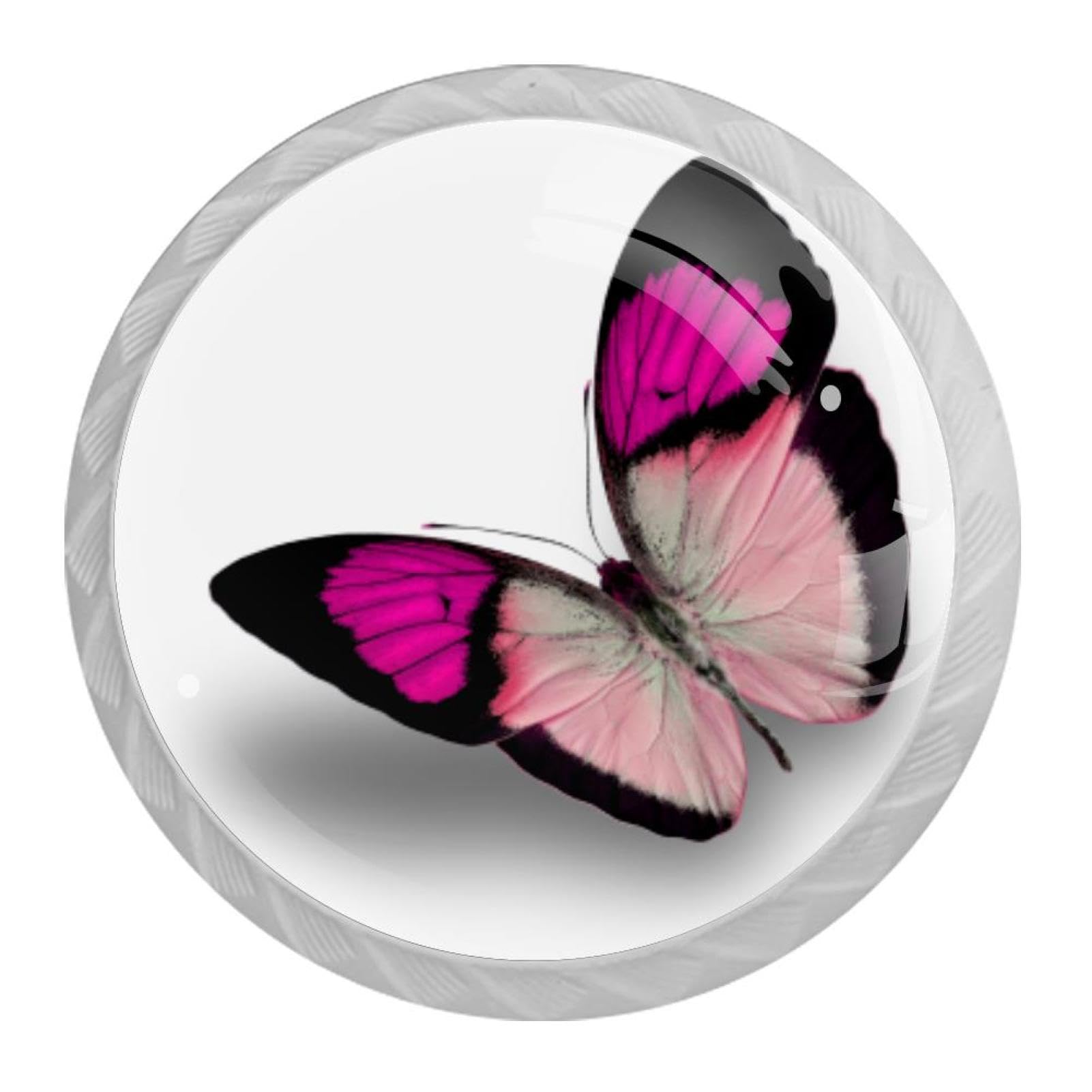 Tqmspg 4 Pieces Drawer Pulls Butterfly Door Knobs Dresser Handles for Kitchen Wardrobe Cupboard Hardware Furniture