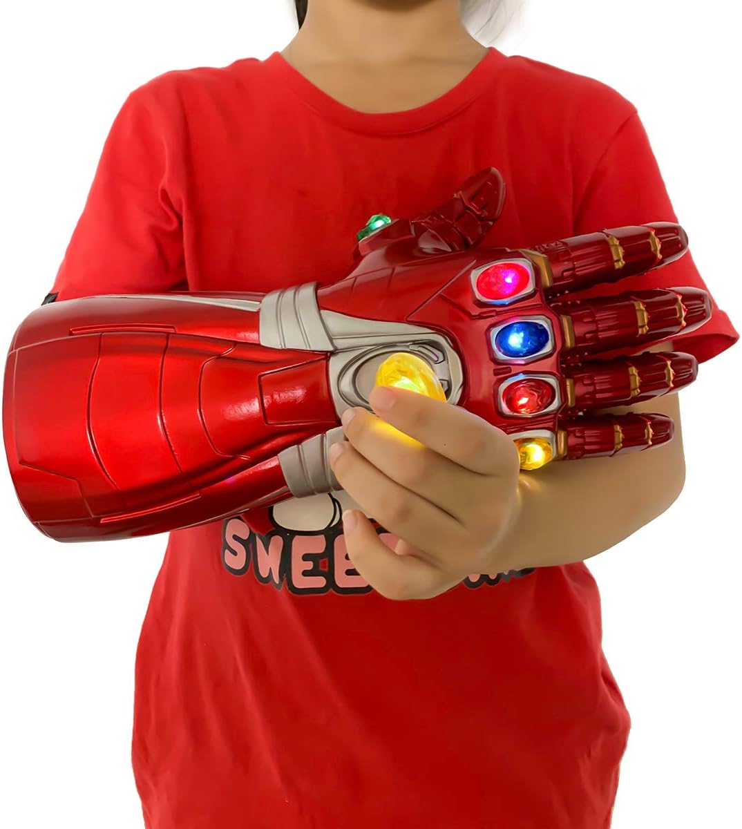 XXF New Iron man Infinity Gauntlet for Kids, Iron Man Glove LED with Removable Magnet Infinity Stones-3 Flash mode. (Kids) …