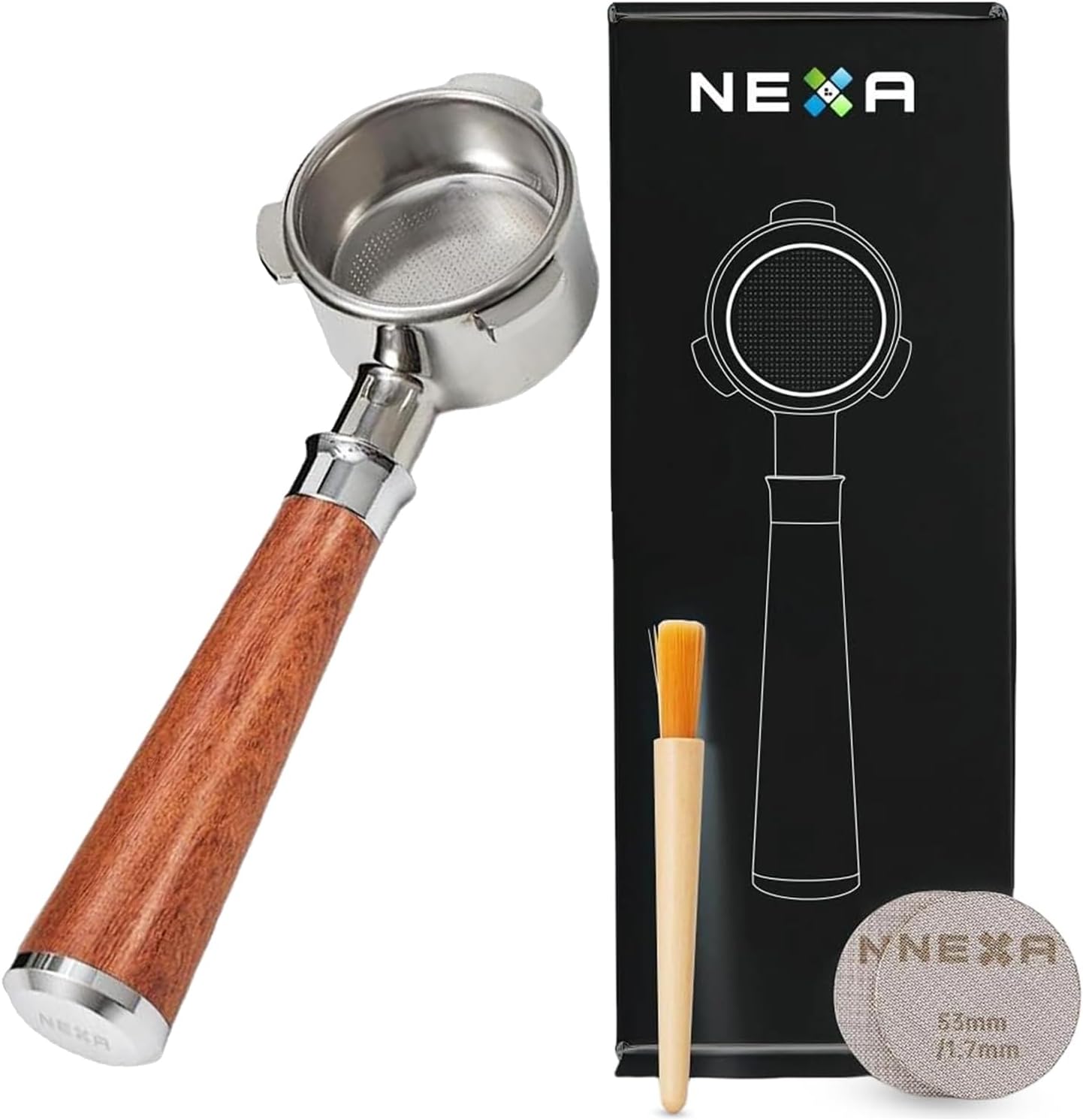 Porte-filtre 54 Mm Sans Fond 3 Oreilles - Compatible Sage/Breville Barista Express/Pro/Touch/Bambino - Avec 2 Paniers Inox
