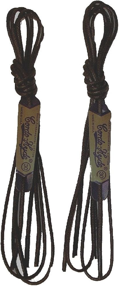 Cordo Hyde Thin Round Waxed Black Dress Shoe Laces 30" Glb Cordo Hyde Thin Round Waxed Black Dress Shoe Laces 30" Glb