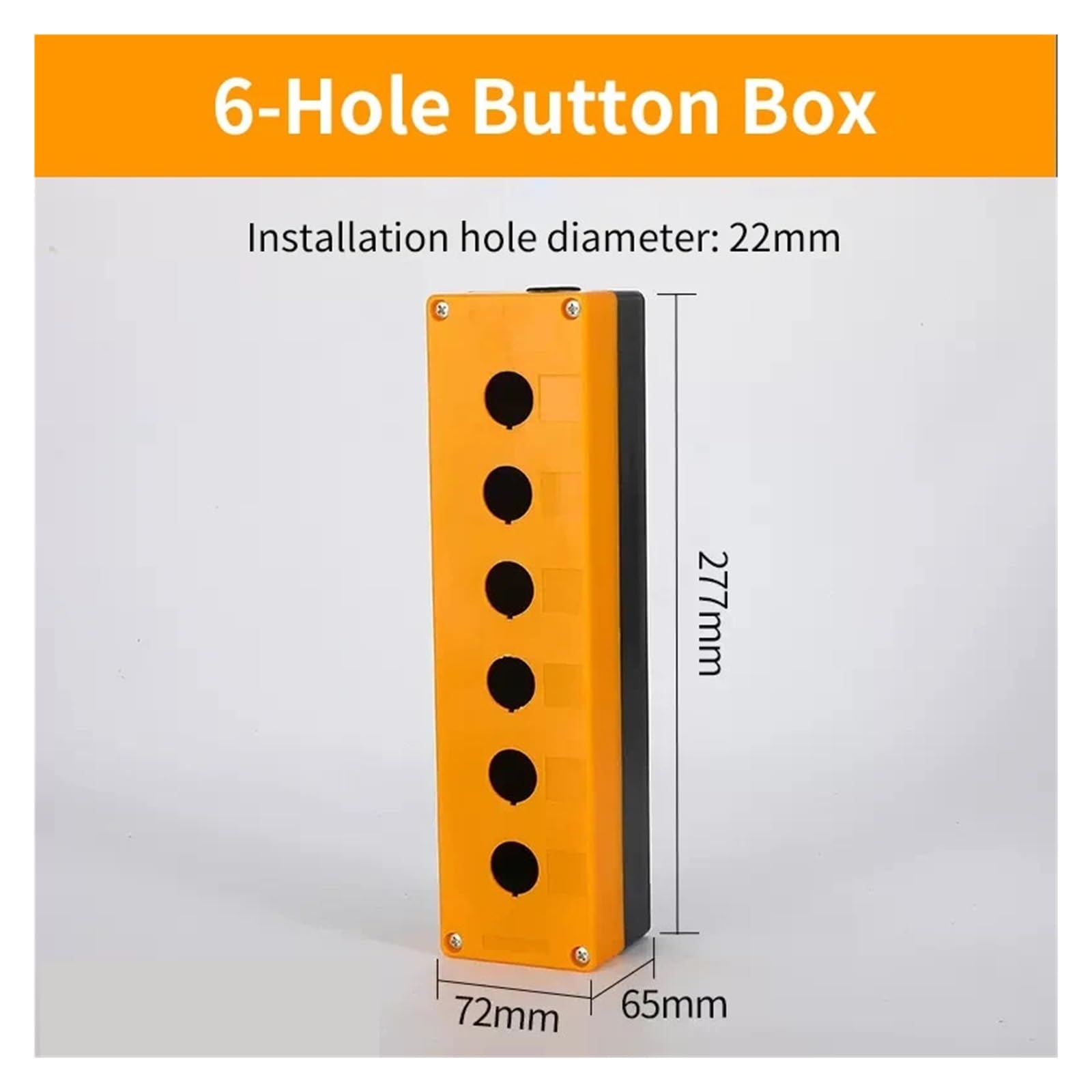 Boîtier de commande à boutons-poussoirs Boîtier de commutation étanche à la poussière et à l'eau, 22 mm, 1/2/3/4/5 trous, blanc/jaune, XB2 LA38(6 Hole,Yellow)