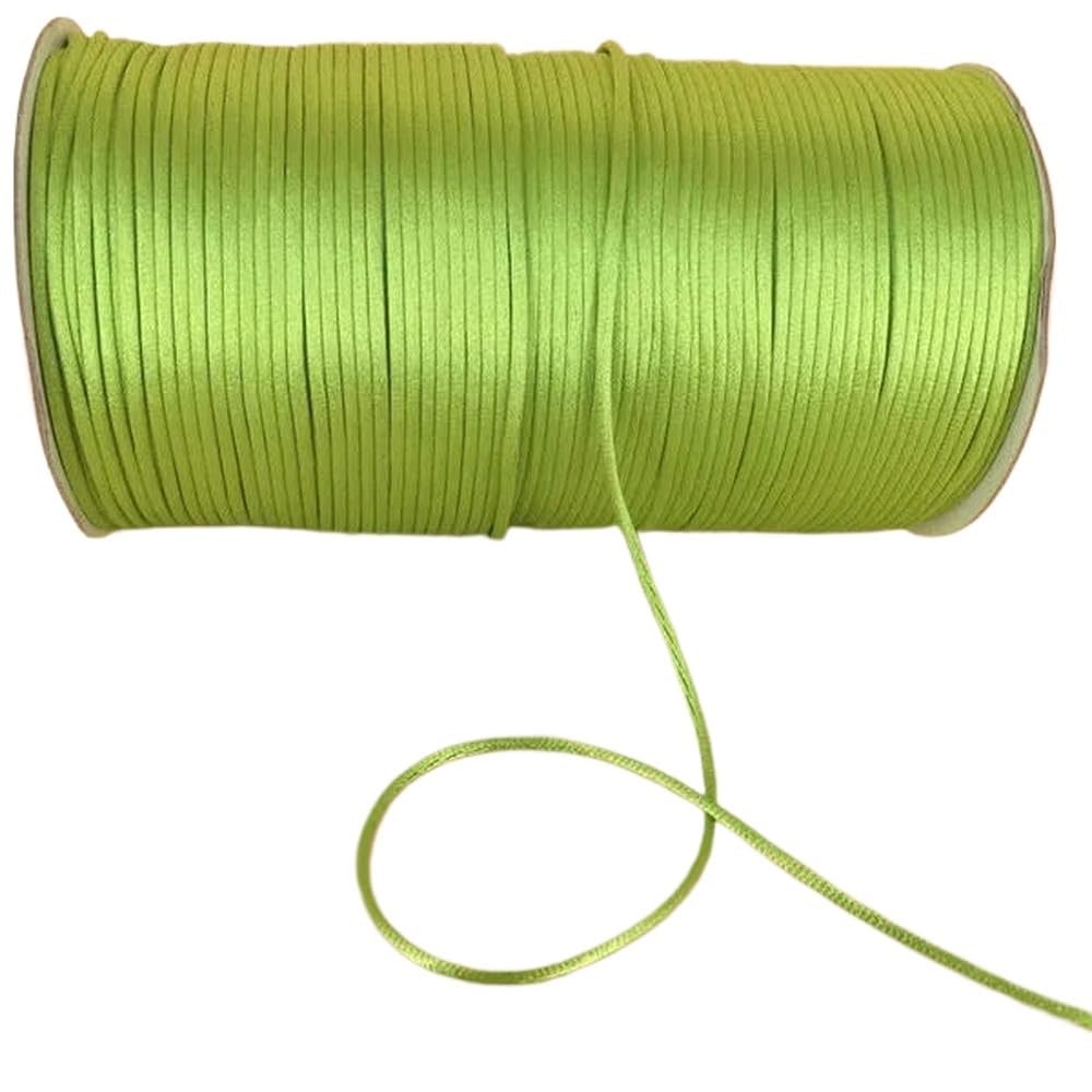 Sznurki do koralików, Pleciony sznurek do makramy 2mm wielokolorowy 10-225m(Apple Green 228,225meters whole roll)