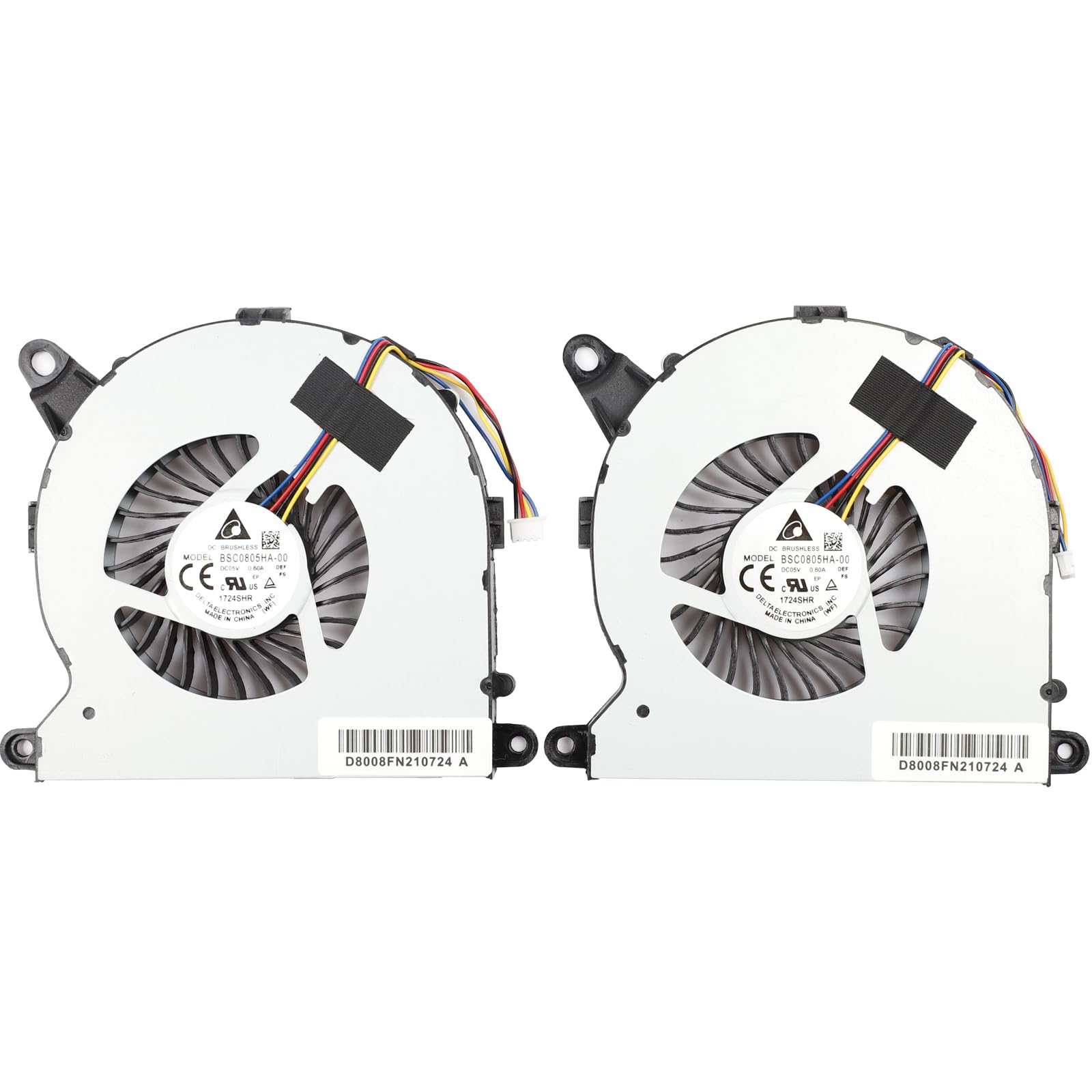 YAEHUYING NEW CPU Cooling Fan for Intel NUC NUC8, NUC 8 HOM, NUC 8 Enthusiast, NUC8 Kit, NUC8i7BEH NUC8i5BEH NUC8i3BEH NUC8i7BEK NUC8i5BEK NUC8i3BEK P/N: BSC0805HA-00 5V 0.6A Fan 2 PCS